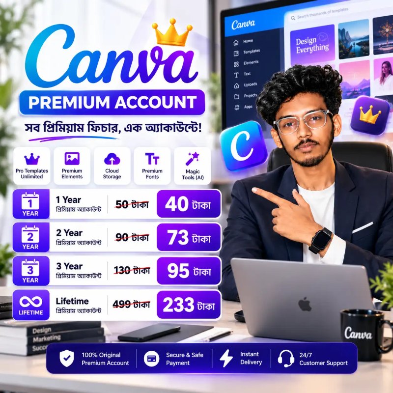 Canva Pro Account – Premium Design Access (Instant Delivery)